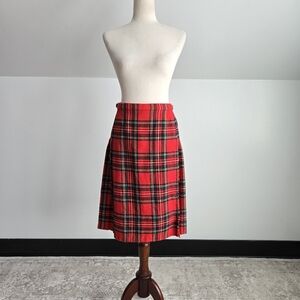 Pitlochry Scottish Wool Stewart Plaid Skirt - W26-28"